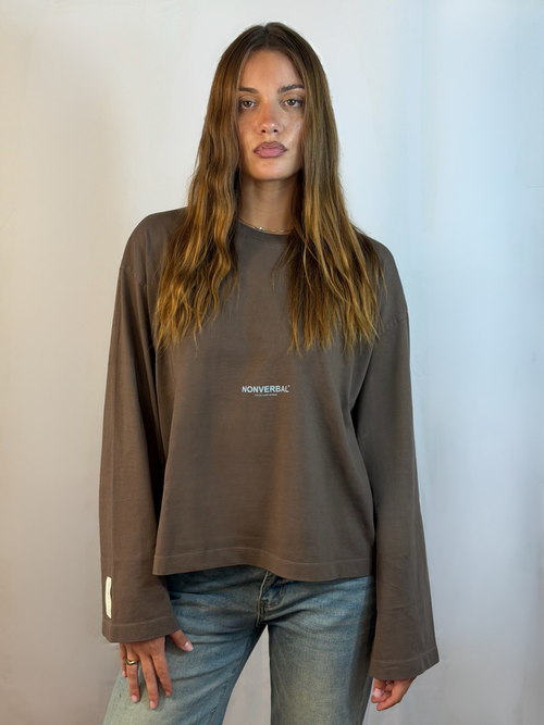 LONG SLEEVE COCOA-SKY BLUE