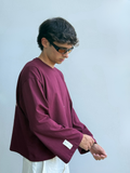 LONG SLEEVE BURGUNDY-CREAM