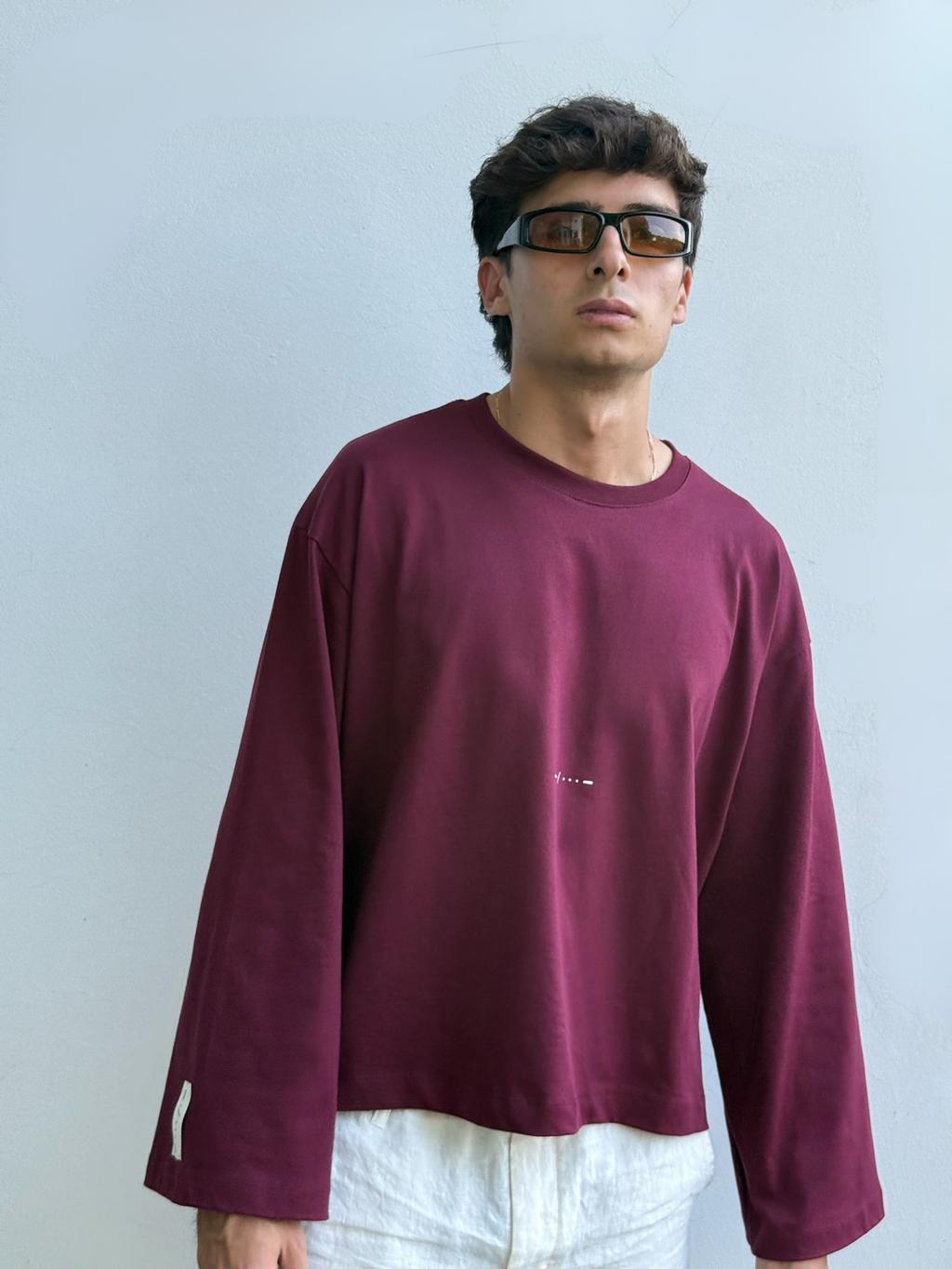 LONG SLEEVE BURGUNDY-CREAM