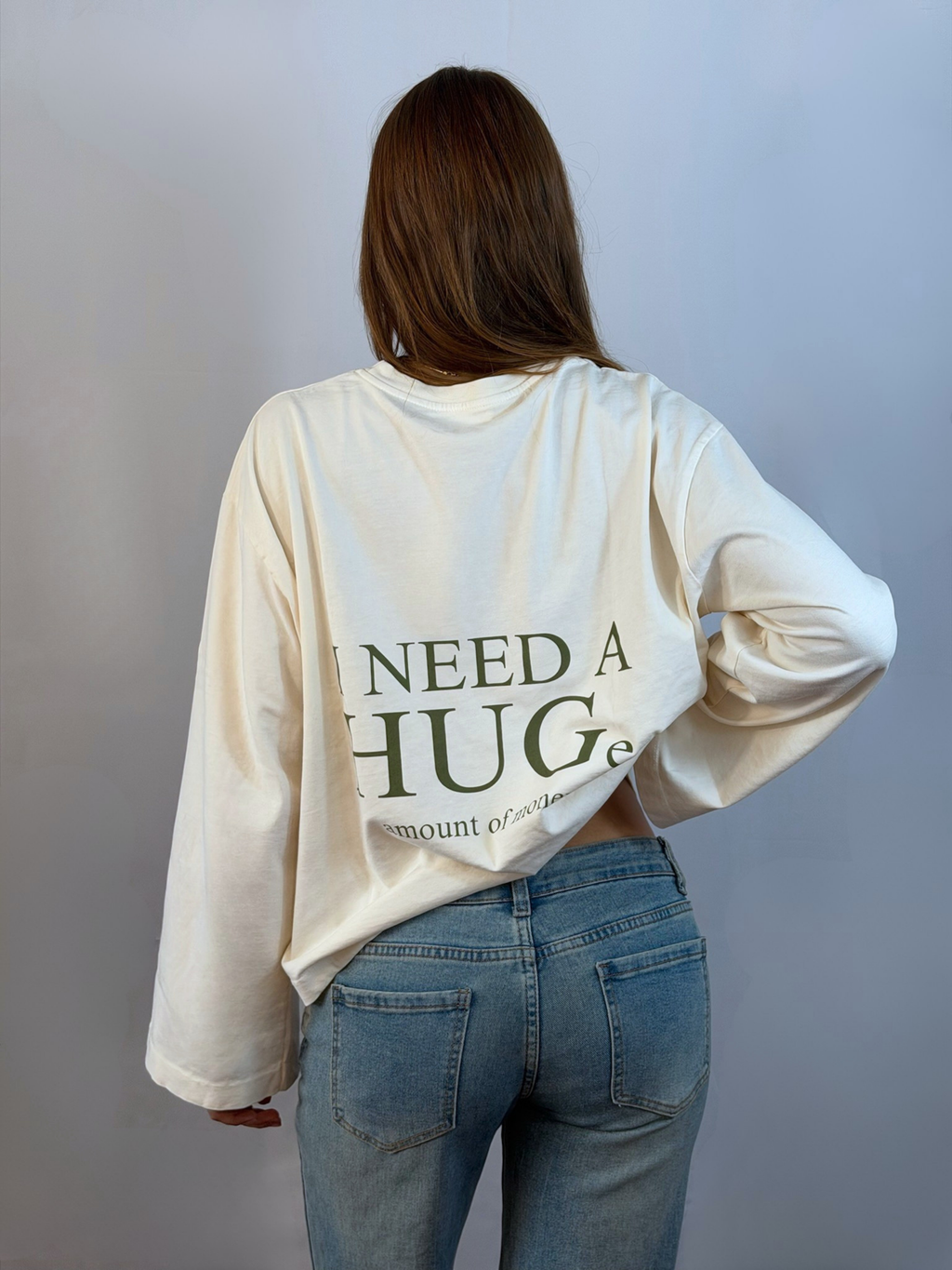 LONG SLEEVE CREAM-OLIVE