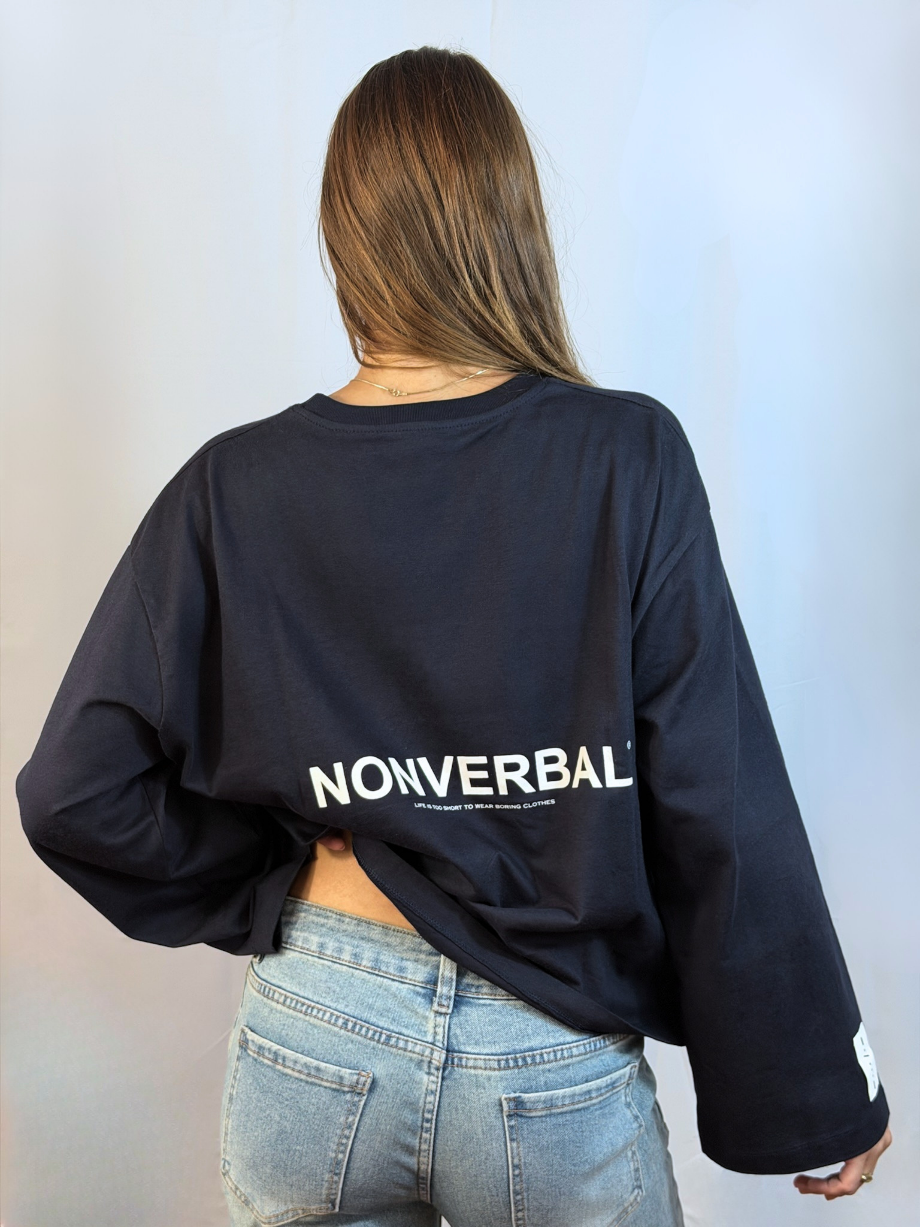 LONG SLEEVE NAVY-CREAM