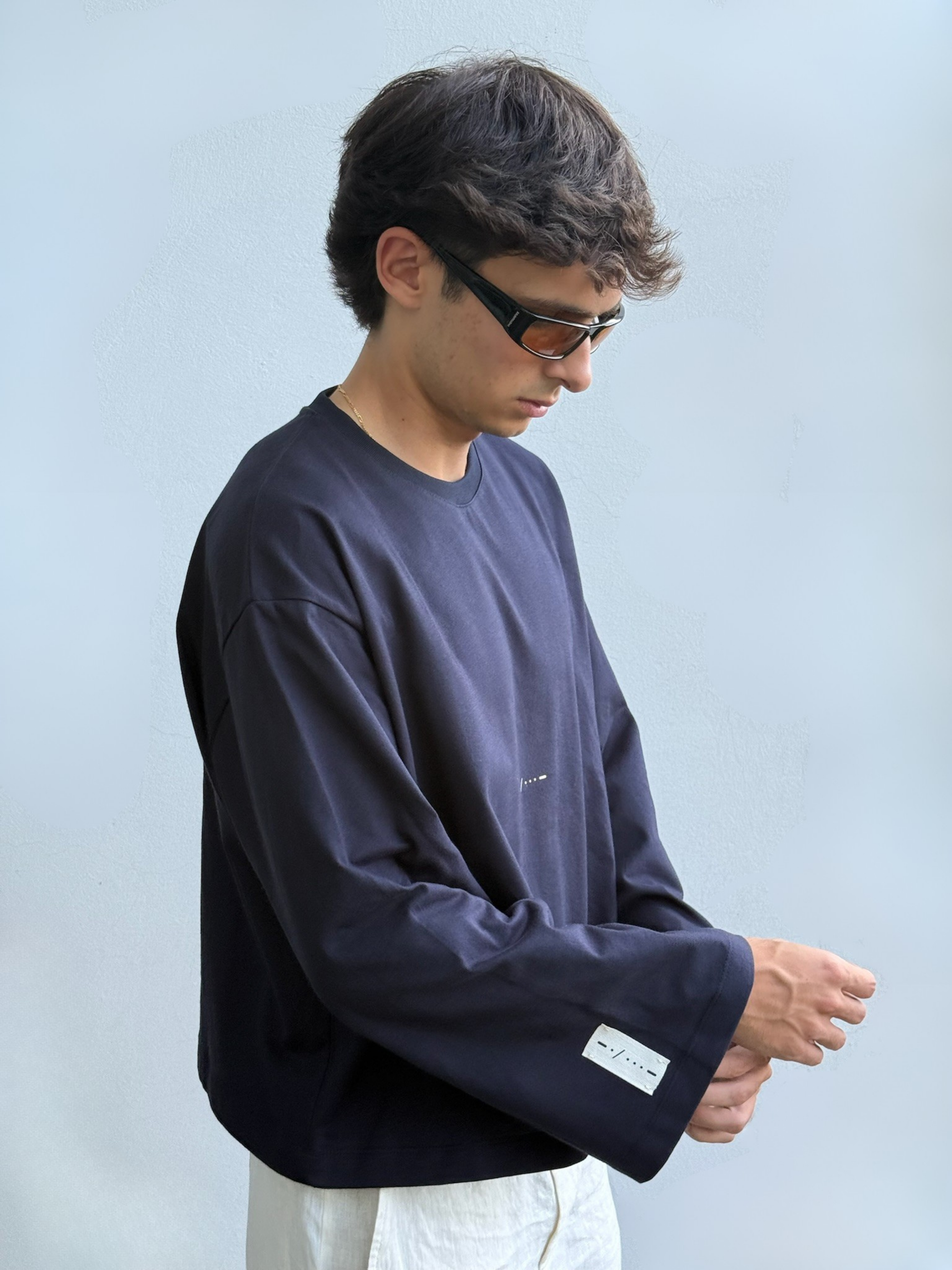 LONG SLEEVE NAVY-CREAM