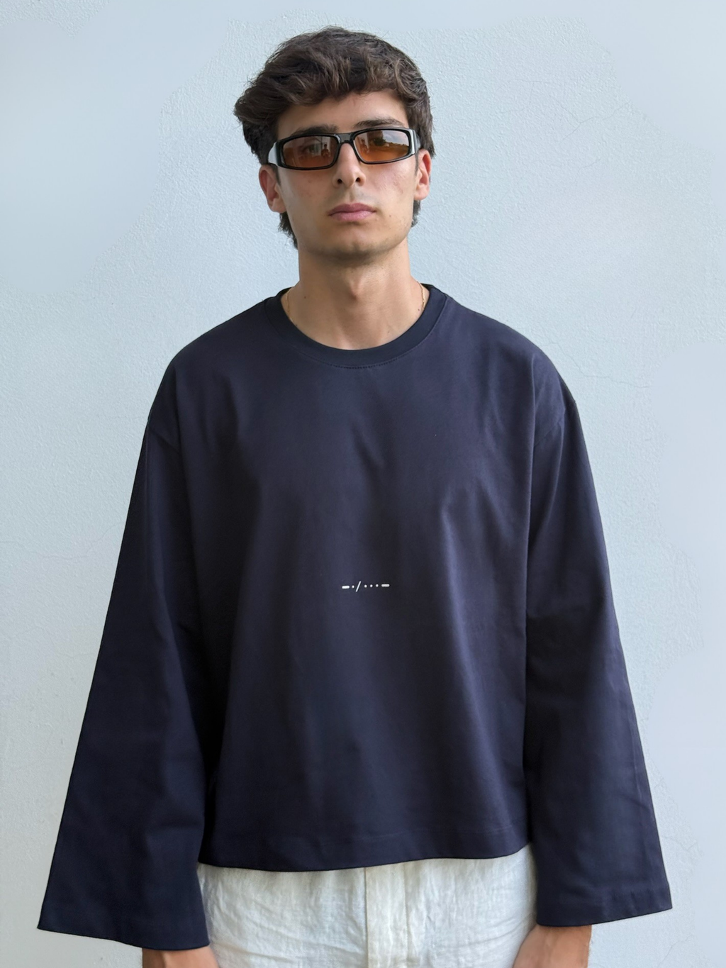 LONG SLEEVE NAVY-CREAM