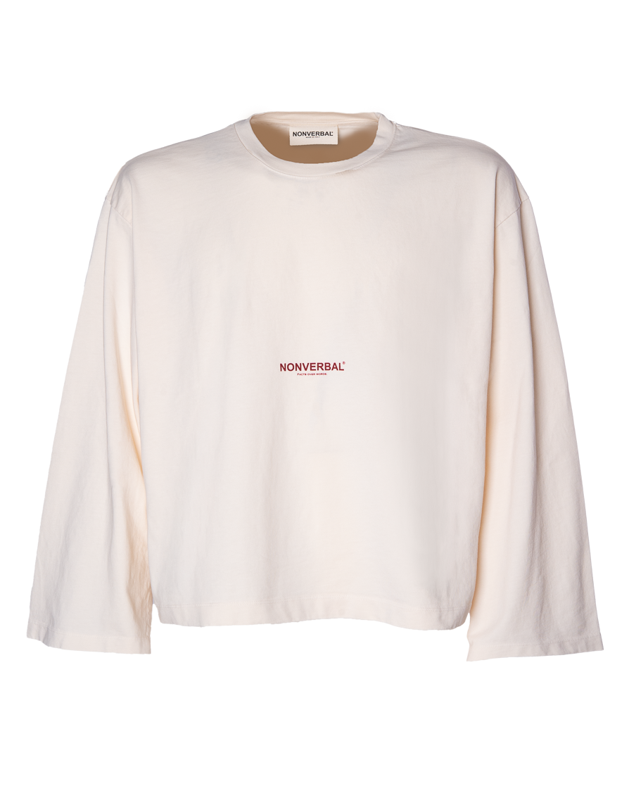 LONG SLEEVE CREAM-BURGUNDY