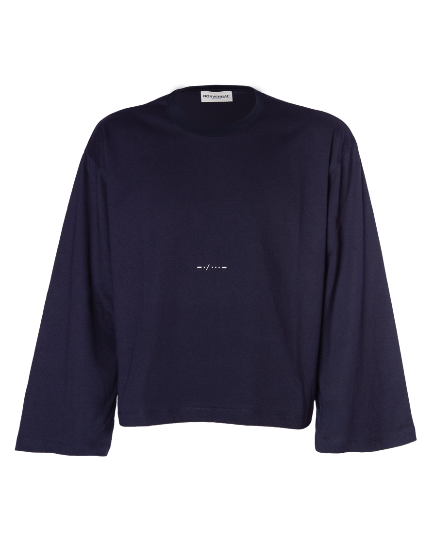 LONG SLEEVE NAVY-CREAM