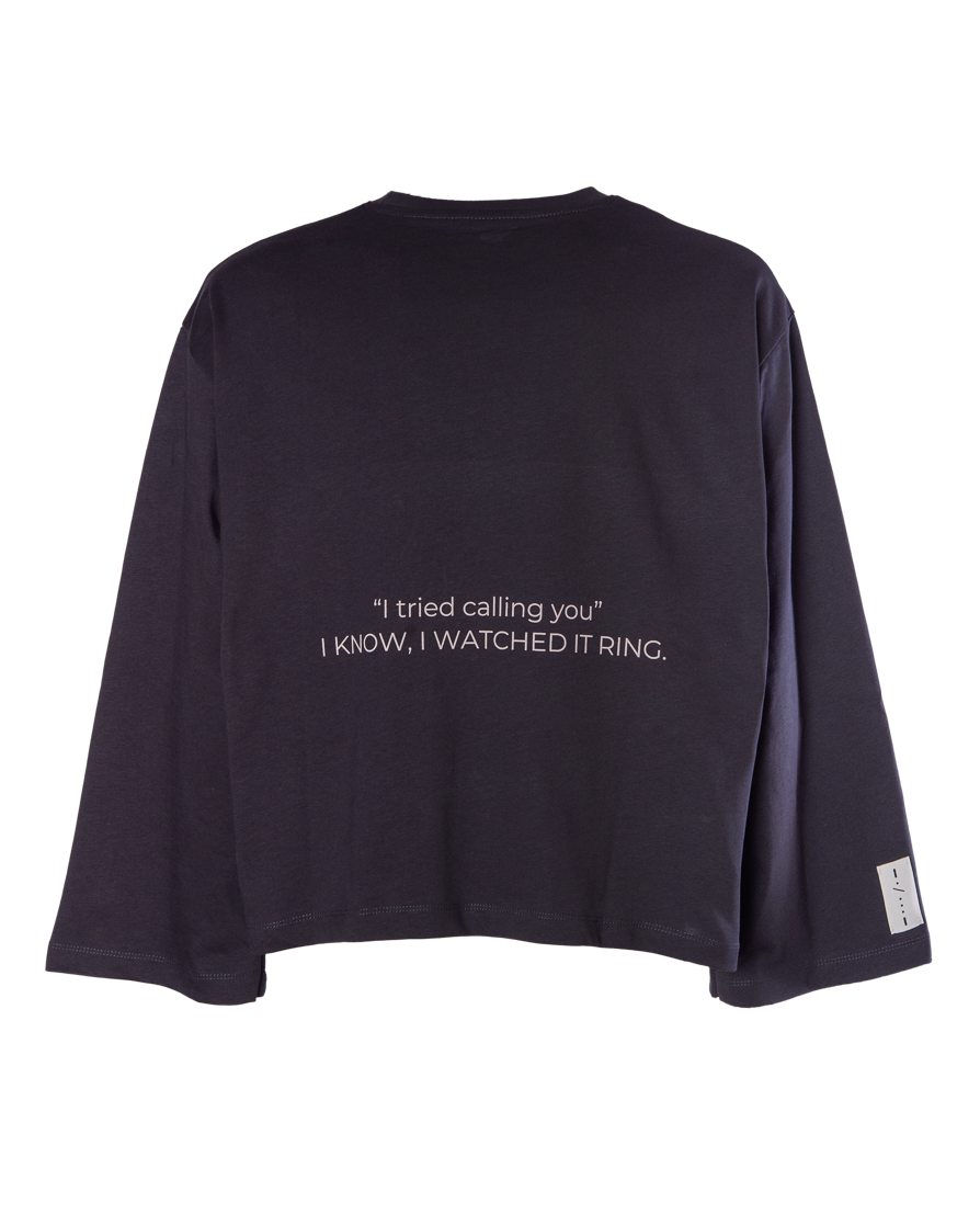 LONG SLEEVE CHARCOAL-CREAM