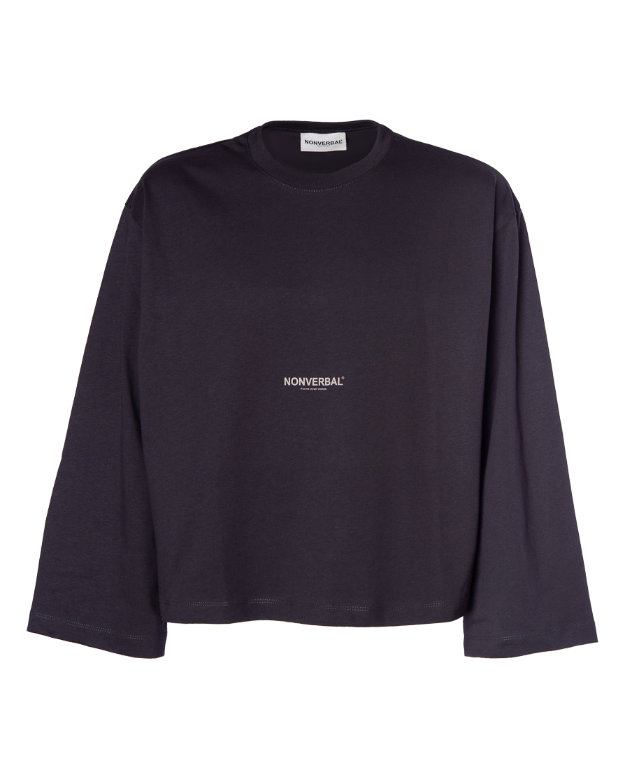 LONG SLEEVE CHARCOAL-CREAM