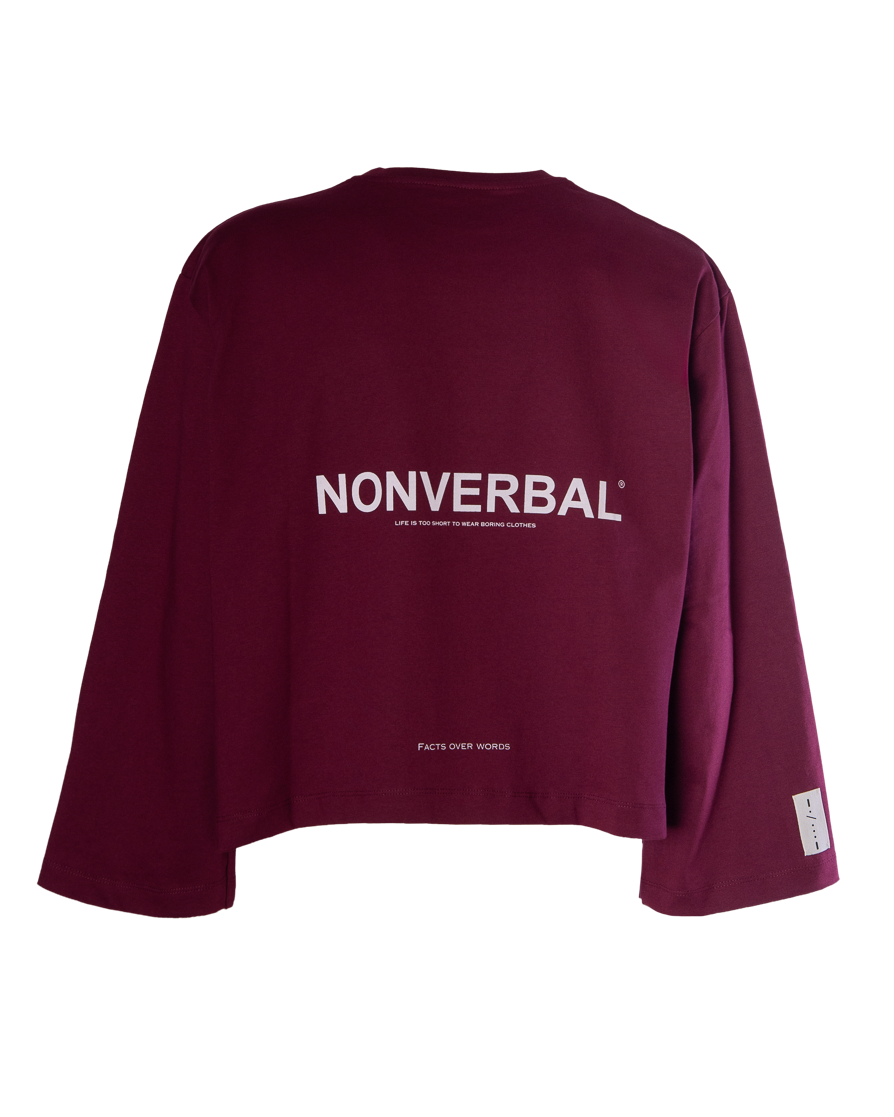 LONG SLEEVE BURGUNDY-CREAM