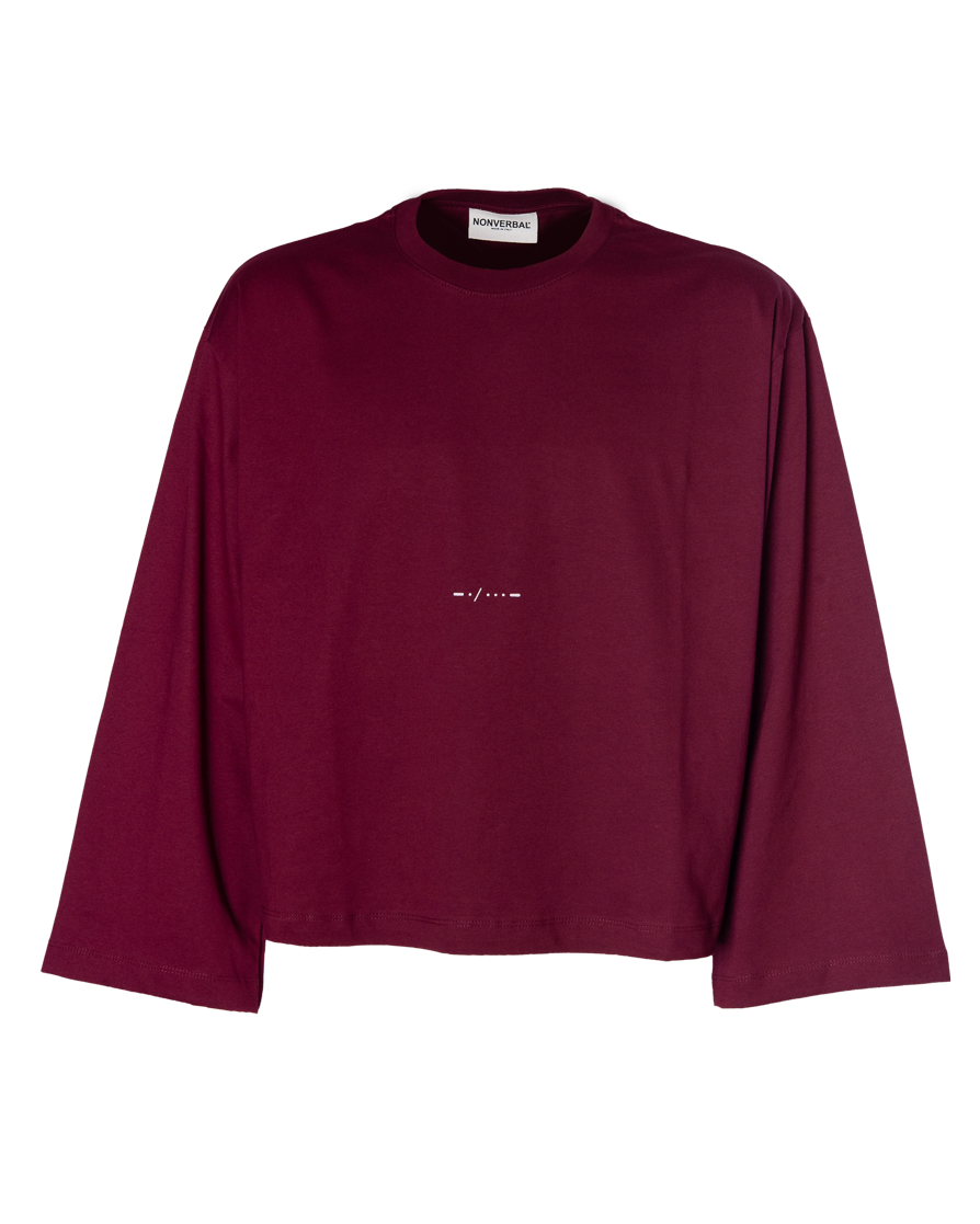LONG SLEEVE BURGUNDY-CREAM